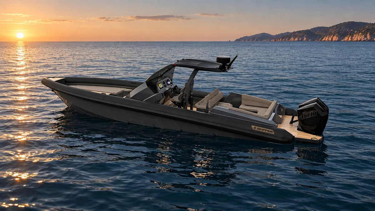 Skipper 38NC+ RIB bei Sonnenuntergang